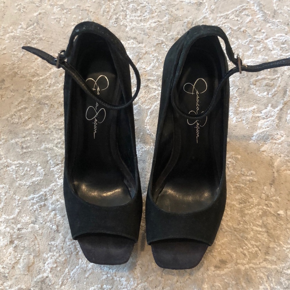 Jessica Simpson black suede heels